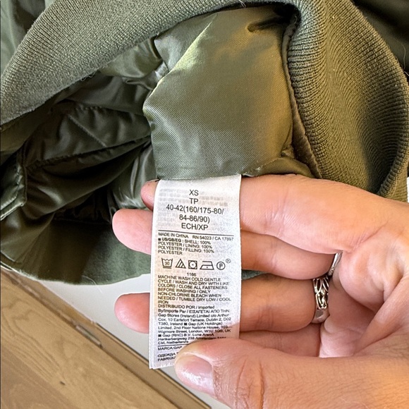 GAP Zip Front Olive Bomber Jacket Size XS - Picture 3 of 4